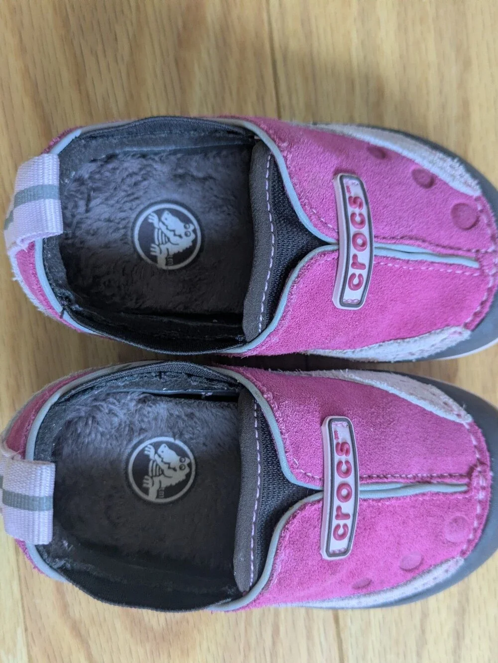 CROCS Dawson Pink Suede-Look Baby Toddler Slip-On Kids Shoes, 6c